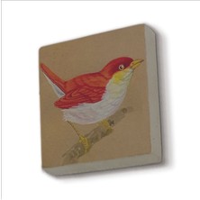 Kuş Baskılı Taş Magnet 5x5