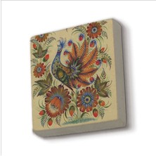 Tavus Kuşu Baskılı Taş Magnet 5x5