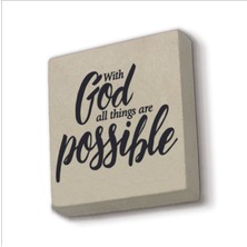 Matta 19:26 Baskılı Taş Magnet 5x5