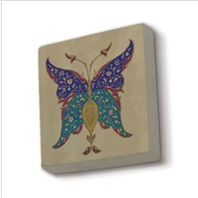Kelebek Deseni Baskılı Taş Magnet 5x5