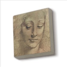 Baş Etüdü (Leonardo Da Vinci) Baskılı Taş Magnet 5x5