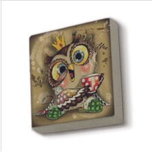 Baykuş Baskılı Taş Magnet 5x5