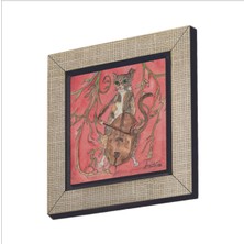 Çello Çalan Kedi Baskılı Mdf Magnet 7x7