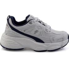 Beyaz Lacivert File  Kadın Sneaker K01027032922