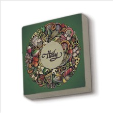 Italyan Mutfağı  Sembolleri Baskılı Taş Magnet 5x5