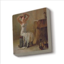 Banyo Sonrası (Theodore Jacques Ralli, 1901) Baskılı Taş Magnet 5x5