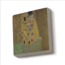 Öpücük (Gustav Klimt, 1907) Baskılı Taş Magnet 5x5
