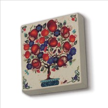 Nar Ağacı Baskılı Taş Magnet 5x5
