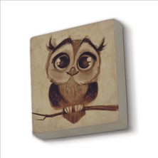 Baykuş Baskılı Taş Magnet 5x5