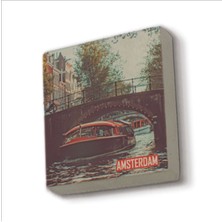 Amsterdam Görseli Baskılı Taş Magnet 5x5