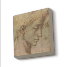 Baş Etüdü (Leonardo Da Vinci) Baskılı Taş Magnet 5x5