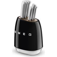 Smeg 50's Style Retro Siyah Standlı Bıçak Seti KBSF02BL