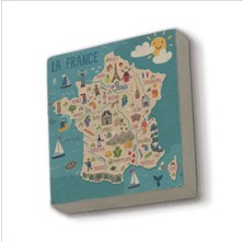 Fransa Sembolleri Baskılı Taş Magnet 5x5