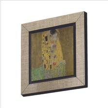 Öpücük (Gustav Klimt, 1907) Baskılı Mdf Magnet 7x7