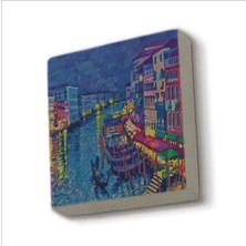 Venedik Görseli Baskılı Taş Magnet 5x5