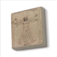 Vitruvius Adamı (Leonardo Da Vinci, 1492) Baskılı Taş Magnet 5x5