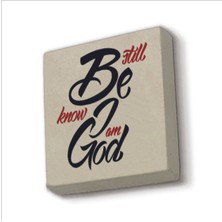 Zebur 46:10 Baskılı Taş Magnet 5x5