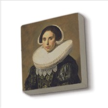 Bir Kadın Portresi (Frans Hals, 1630) Baskılı Taş Magnet 5x5
