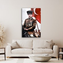 Atatürk ve Bayrak Cam Tablo
