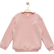 Kız Çocuk Pembe Sweatshirt Papatyalı - Kız Çocuk Giyim