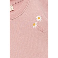 Kız Çocuk Pembe Sweatshirt Papatyalı - Kız Çocuk Giyim