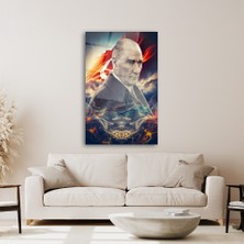 Atatürk ve Bayrak Cam Tablo