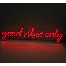 Çizgi Neon Good Vibes Only Işıklı Neon Duvar Dekarasyon 80*22 cm
