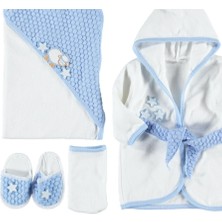 Bipamuk Bebek Bornoz Seti Pamuklu Kumaş Hediyelik Çocuk Bornoz Banyo Seti