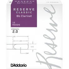 D'Addario Woodwinds Reserve Classic DCT1020 Sib Klarnet Kamışı No