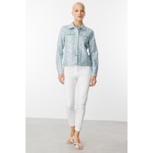 Ekol Pul Işlemeli Kot Mont Blue 06026