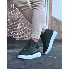 Lisinya Haki Bağcıklı Sneakers  Yarım Bilek Bot