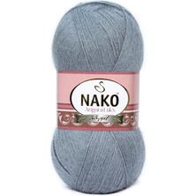 Nako Angora Luks Koyu Metalik Gri 03468 (5 Adet) Örgü Ipi