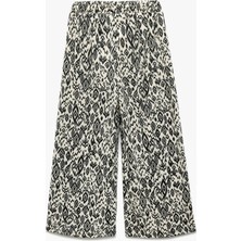 Koton Beli Lastikli Desenli Bol Paça Pantolon