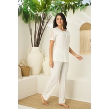 Rozalinda Düğmeli Pijama Takımı 3533