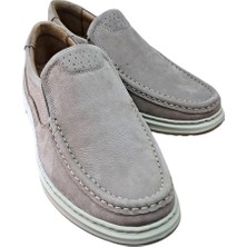 Wexperon W380 Erkek  Deri Bağcıksız Loafer Comfort Ayakkabı Nubuk Vizon