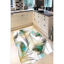 Carmine Carpet Dijital Baskılı Dekoratif Yıkanabilir Kaymaz Taban Mutfak Halısı