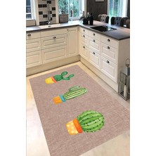 Carmine Carpet Dijital Baskılı Dekoratif Yıkanabilir Kaymaz Taban Mutfak Halısı