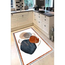 Carmine Carpet Dijital Baskılı Dekoratif Yıkanabilir Kaymaz Taban Mutfak Halısı