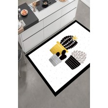 Carmine Carpet Dijital Baskılı Dekoratif Yıkanabilir Kaymaz Taban Mutfak Halısı