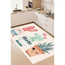 Carmine Carpet Dijital Baskılı Dekoratif Yıkanabilir Kaymaz Taban Mutfak Halısı