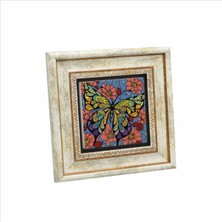 Kelebek Baskılı Taş Tablo 20X20