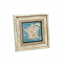 Fransa Sembolleri Baskılı Taş Tablo 20X20