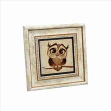 Baykuş Baskılı Taş Tablo 20X20