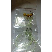 Boncuklu Sazan Takımı - 2 Adet - Glowlu/sarı Silikon Boncuk