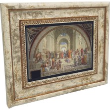 Atina Okulu (1510 Raffaello Sanzio) Baskılı Taş Tablo 20X25