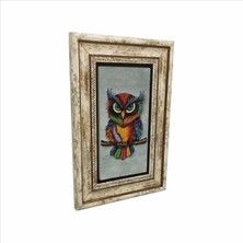 Baykuş Baskılı Taş Tablo 20X30