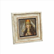 Osmanlı Kadın Çizimi Baskılı Taş Tablo 20X20