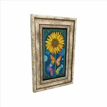 Ay Çiçeği Baskılı Taş Tablo 20X30