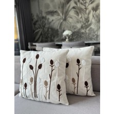 Sazlık Punch Işlemeli Kırlent Kılıfı 1 Adet 43 x 43 cm (PNC-106)