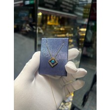 14 Ayar Altın Kolye Mavi Boncuklu